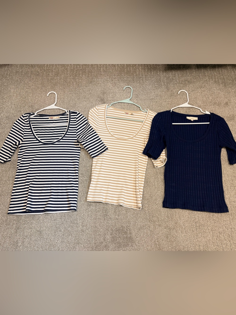 Faherty + LOFT Women’s Top Bundle | Navy & Neutral Stripes | 3 Pieces